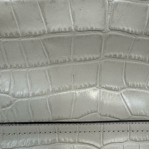 Cole Haan Tail Leather Croc Embossed Tote Taupe Double Zip Work Travel - Picture 14 of 14